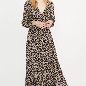 Madewell faux wrap black floral maxi